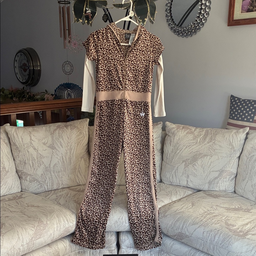 Leopard Print Jumpsuit with Beige Accents